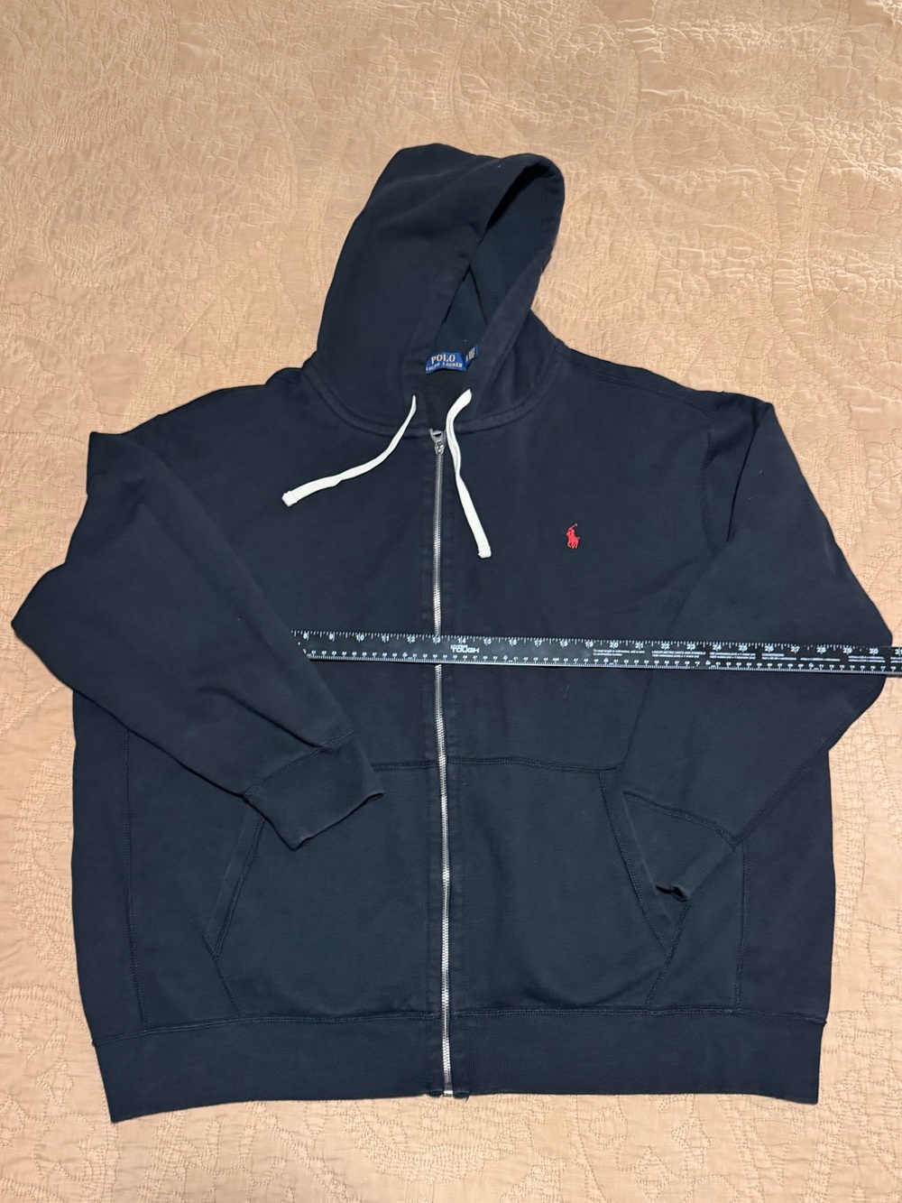 Polo Ralph Lauren Black Thermal-Lined Full Zip Hoodie